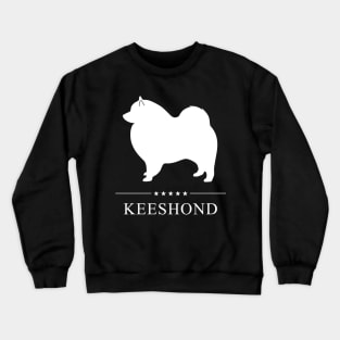 Keeshond Dog White Silhouette Crewneck Sweatshirt